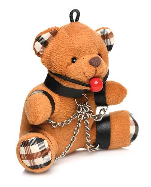 Master Series Gagged Teddy Bear Keychain - Burnt Orange