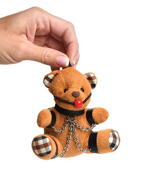 Master Series Gagged Teddy Bear Keychain - Burnt Orange