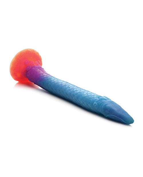 Creature Cocks Makara Glow in The Dark Silicone Snake Dildo - Orange/Purple/Blue Glitter