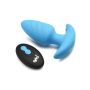 Bang! Rotating Vibrating Rechargeable Silicone Butt Plug with Remote Control - Blue