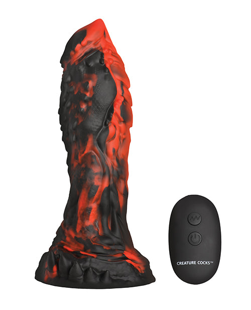 Creature Cocks Inferno Cock Vibrating Silicone Dildo - Red/Black