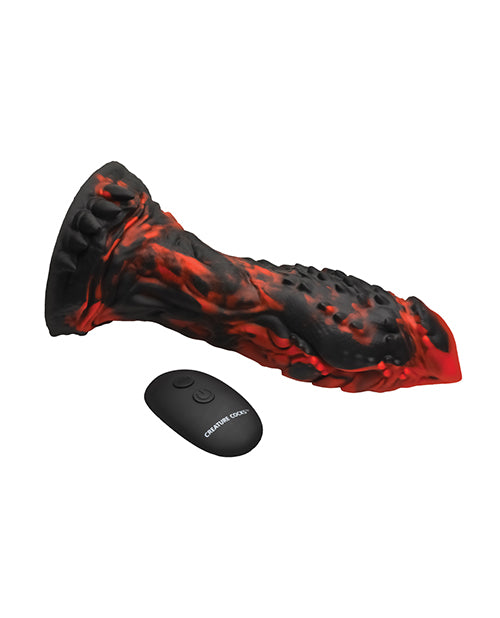 Creature Cocks Inferno Cock Vibrating Silicone Dildo - Red/Black