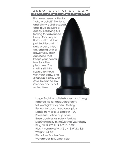 Zero Tolerance Titan Anal Plug - Black