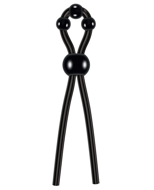 Zero Tolerance Ultimate Silicone Cock Tie with Adjustable Pleasure Beads - Black
