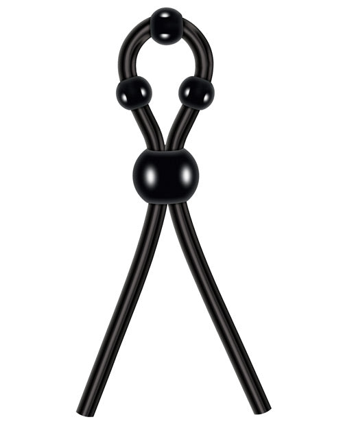 Zero Tolerance Ultimate Silicone Cock Tie with Adjustable Pleasure Beads - Black