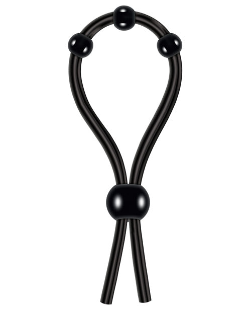 Zero Tolerance Ultimate Silicone Cock Tie with Adjustable Pleasure Beads - Black