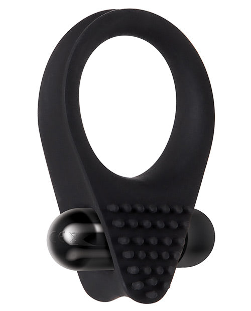 Zero Tolerance Black Knight Silicone Vibrating Textured Cockring - Black