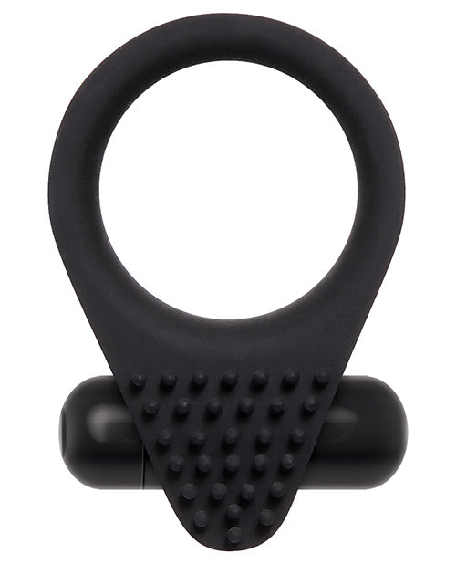 Zero Tolerance Black Knight Silicone Vibrating Textured Cockring - Black