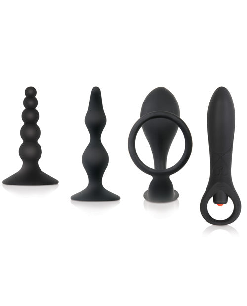 Zero Tolerance Intro to Prostate Silicone with Movie and Lube (4 piece kit) - Black