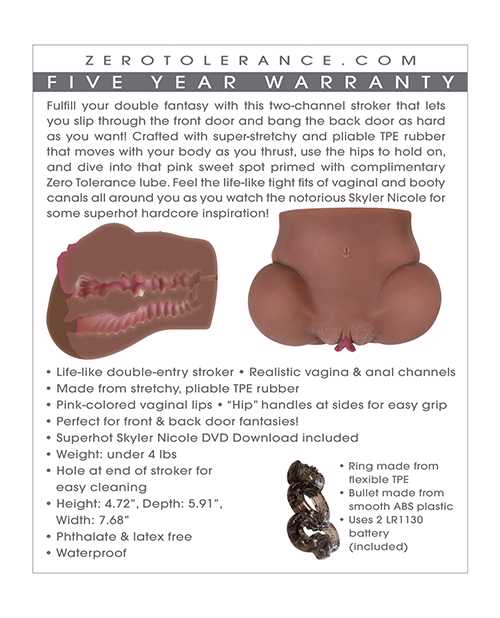 Zero Tolerance Skyler Nicole Movie Download with Ass and Vagina Stroker - Chocolate