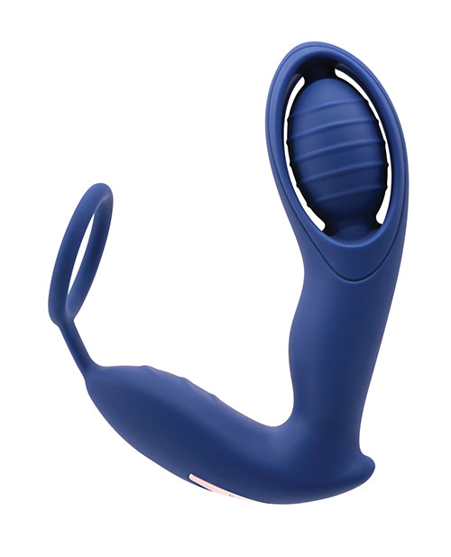 Zero Tolerance Extra Mile Rechargeable Silicone C-Ring Double Motor Vibrator with Remote Control - Blue
