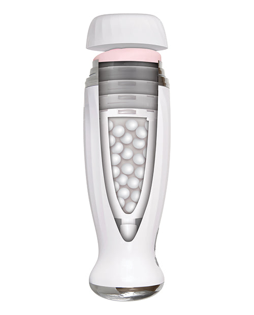 Zero Tolerance The Thrusting Stroker Rechargeable Vibrating Pussy Masturbator - Vanilla/White