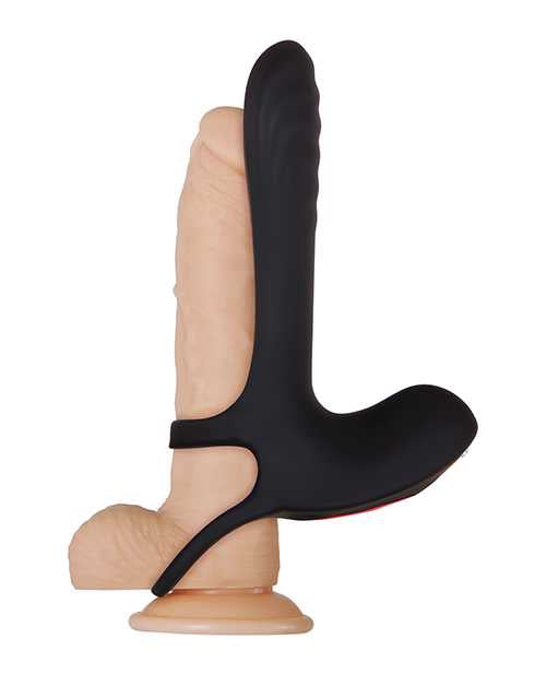 Zero Tolerance Vibrating Girth Enhancer Silicone Rechargeable Sleeve with Remote Control - Black/Red