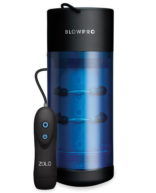 ZOLO Blowpro Vibrating Simulator Masturbator with Bullet and Wired Remote Control - Blue/Black
