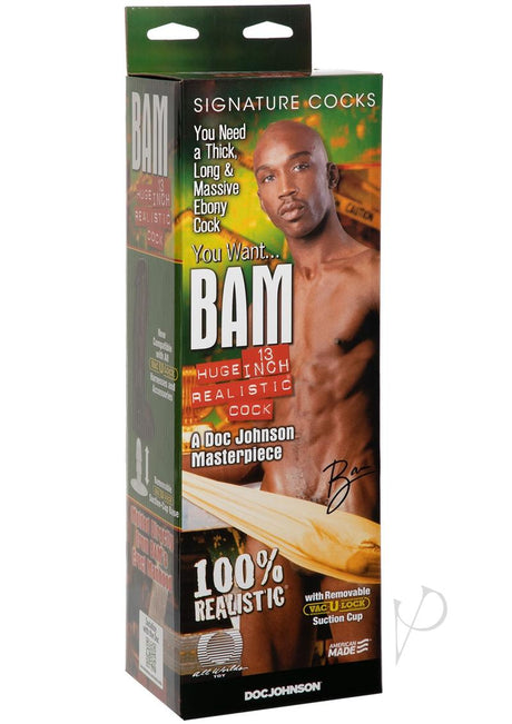 Signature Cocks Bam Dildo 13in - Chocolate