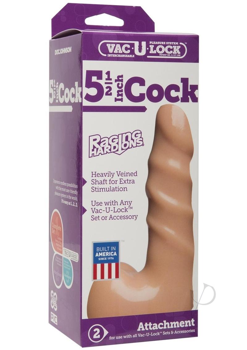 Vac-U-Lock Raging Hard-Ons Dildo 5.5in - Vanilla