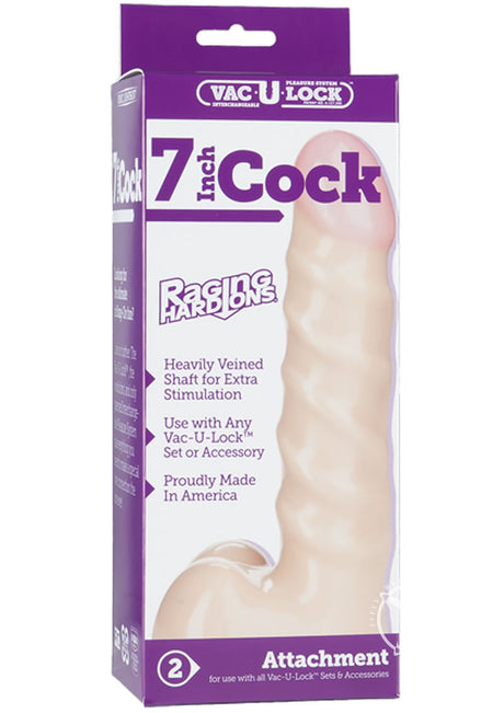 Vac-U-Lock Raging Hard-Ons Dildo 7in - Vanilla