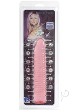 Vivid Sunrise Ribbed Jellie Dildo 7in - Pink