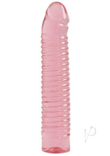 Vivid Sunrise Ribbed Jellie Dildo 7in - Pink