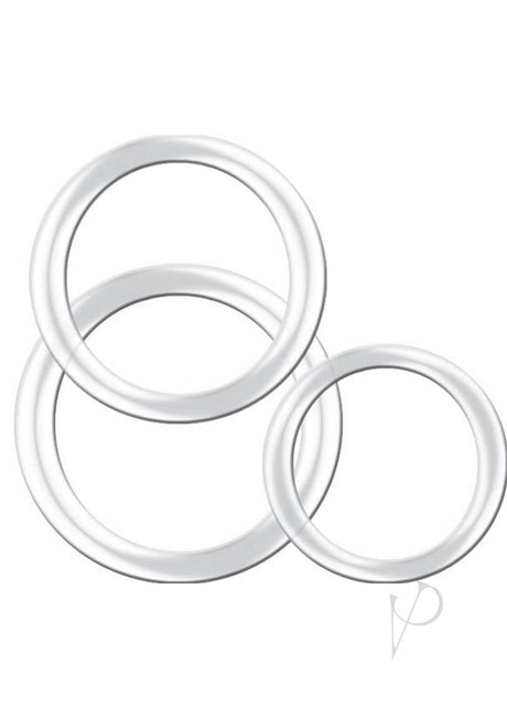 Magnum Force The Ultimate Silicone Cock Ring Set (3 Sizes) - Clear