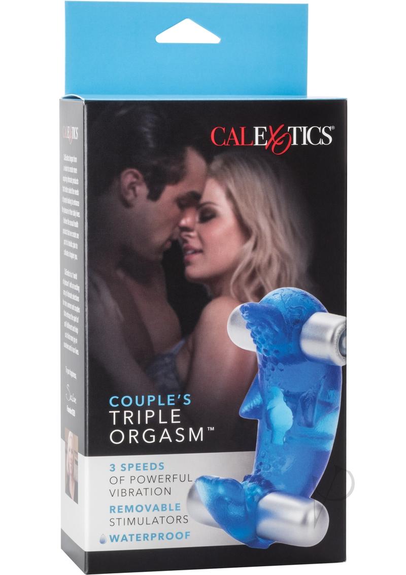 Couples Triple Orgasm Vibrating Cock Ring - Blue