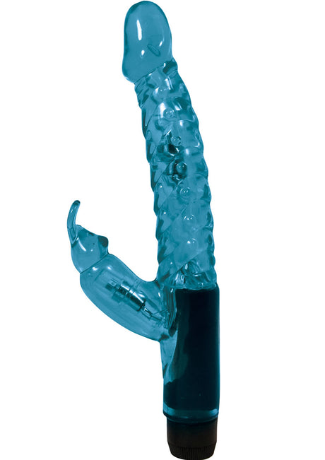 Jelly Mini Rabbit Vibro Wand Silicone Vibrator - Blue