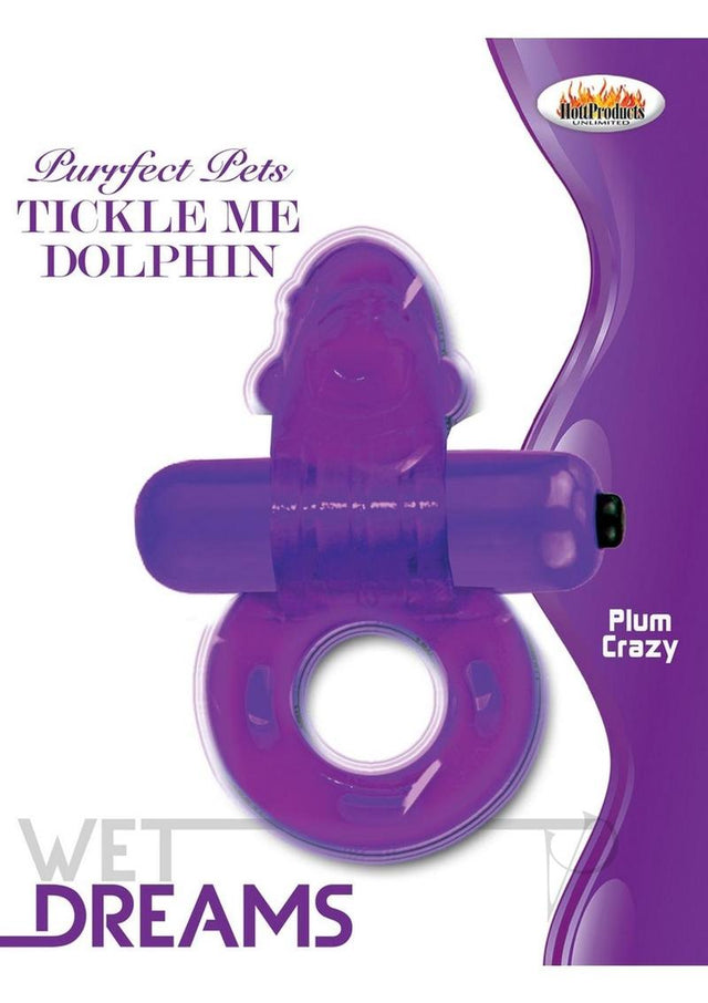 Purrfect Pets Tickle Me Dolphin Silicone Stimulator with Vibrating Bullet - Purple