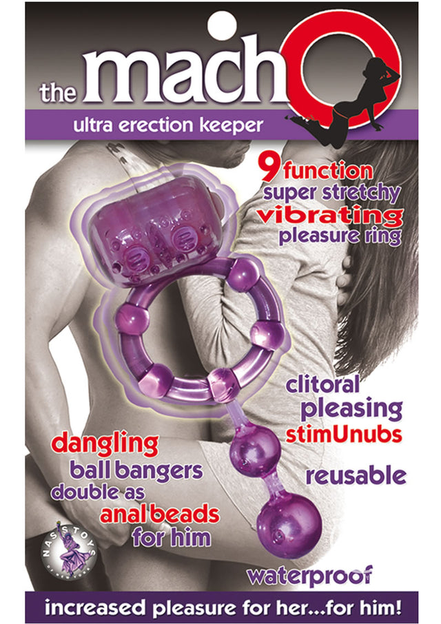 The MachO Ultra Erection Keeper Vibrating Cock Ring - Purple