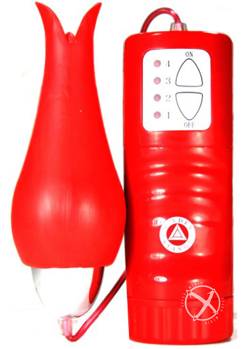 Tulip Teaser Climatic Clitoral Stimulator with Wired Remote Control - Red