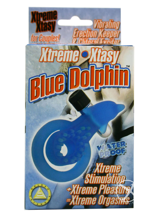 Xtreme Xtasy - Blue Dolphin Vibrating Cock Ring