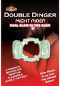 Humm Dinger Night Rider Double Dinger Vibrating Cock Ring Glow In The Dark