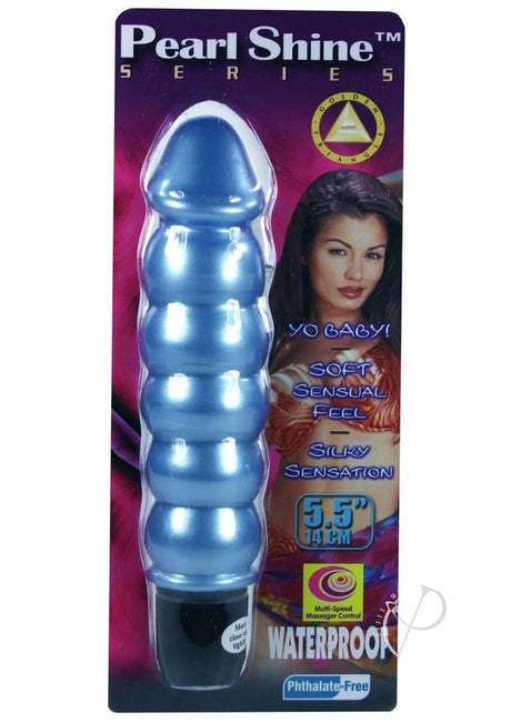 Pearl Shine Vibrator 5.5in - Blue