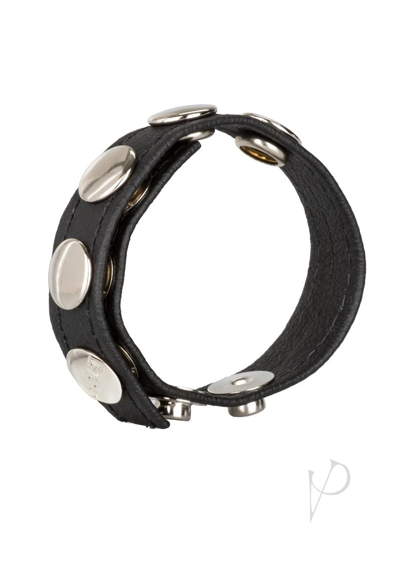 COLT Leather C/B Strap Adjustable 5 Snap Cock Ring - Black