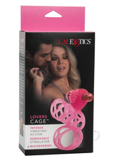 Lovers Cage Penis Enhancer and Cock Ring with Bullet - Pink