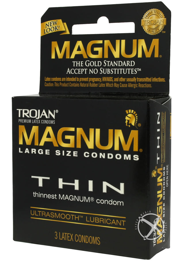 Trojan Condom Magnum Thin Large Size Lubricated 3 Pack