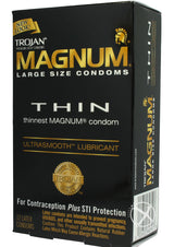 Trojan Condom Magnum Thin Large Size Lubricated 12 Pack