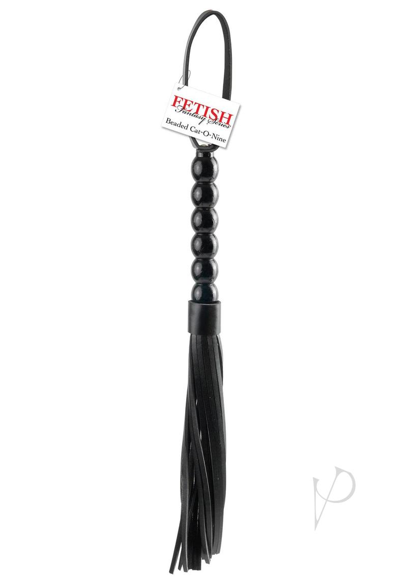 Fetish Fantasy Series Beaded Cat-O-Nine Tails - Black