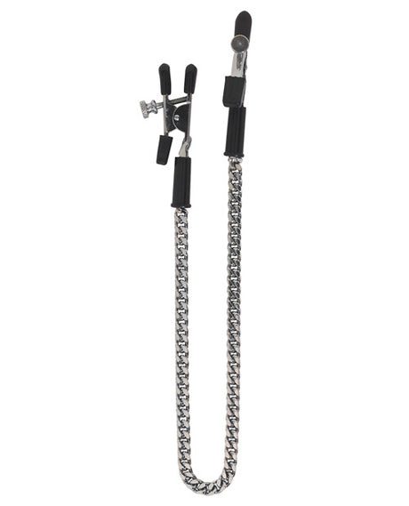 Spartacus Adjustable Alligator Nipple Clamps w/Silver Chain