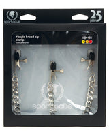 Spartacus Y-Style Broad Tip Nipple Clamps & Clit Clamp