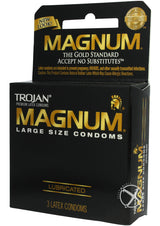 Trojan Condom Magnum Large Size Lubricated 3 Pack