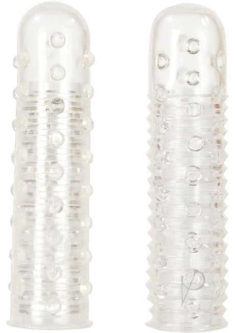 Reversible Texture Penis Extender and Masturbator - Clear