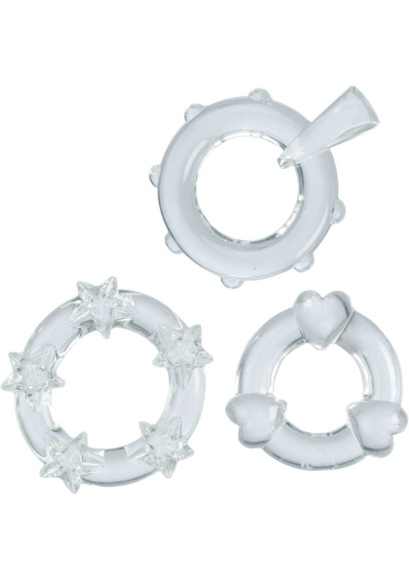 Magic C Rings Cock Rings (3 Piece Set) - Clear