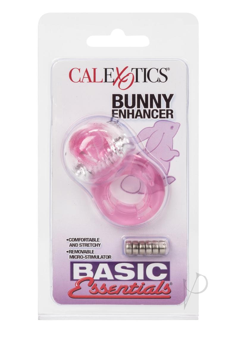 Basic Essentials Bunny Enhancer Vibrating Cock Ring with Clitoral Stimulation - Pink