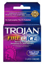 Trojan Condom Pleasures Fire and Ice Dual Action Lubricant 3 Pack