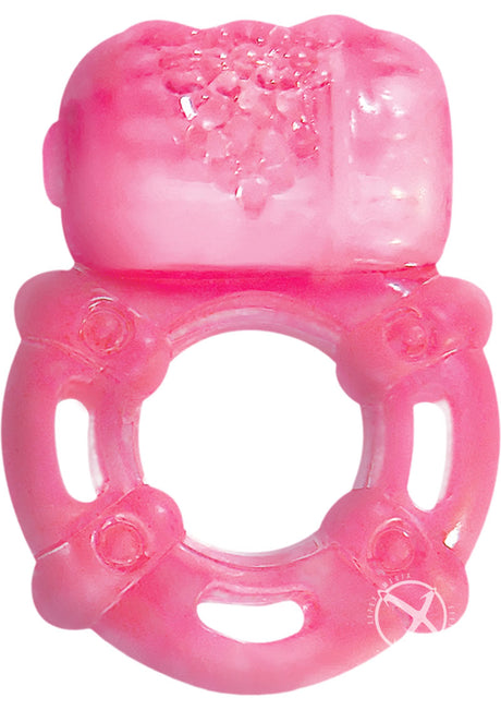 Super Stud Orgasmic Vibrating Silicone Cock Ring Waterproof - Magenta