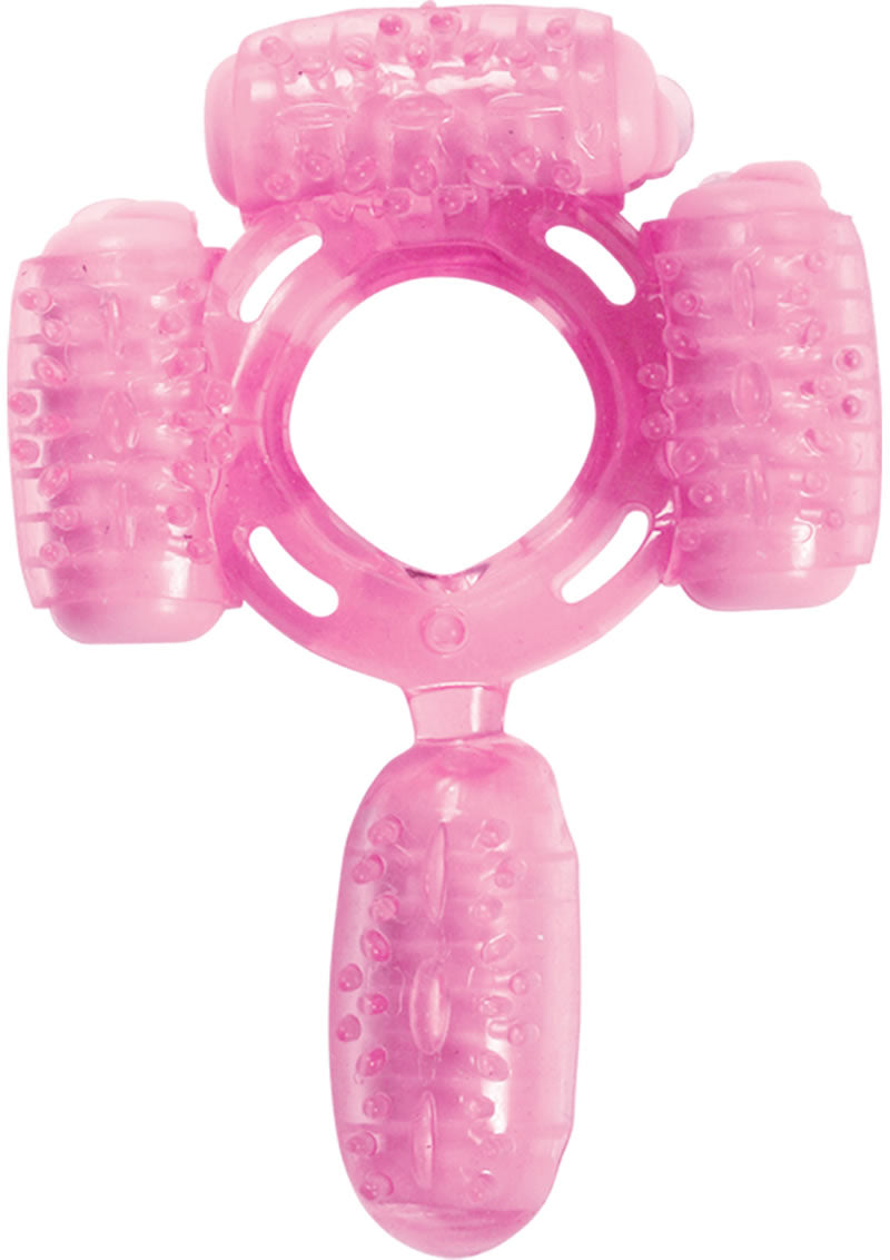 Humm Dinger Super Quad Vibrating Cock Ring - Magenta