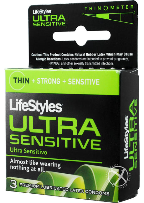 Lifestyles Condom Ultra Sensitive Lubricated 3 Pack