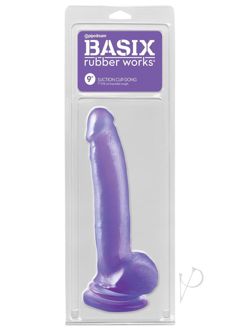 Basix Rubber Works Suction Cup Dong 9in - Purple