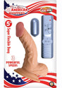 Real Skin All American Whoppers Vibrating Dildo with Balls 5in - Vanilla