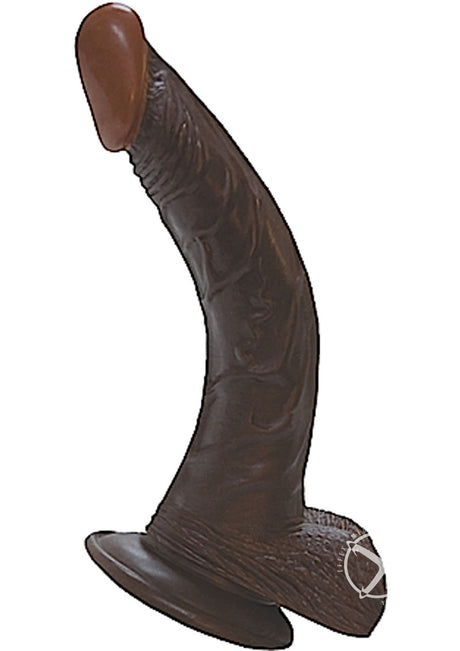 Real Skin All American Afro American Whoppers Dildo with Balls 8in - Chocolate